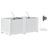 Vidaxl tuin bloempot 2 pcs wit staal