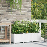 Vidaxl tuin bloempot 3 pcs wit staal