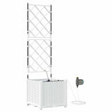 Vidaxl tuin bloempot wit 40 x 40 x 142 cm staal