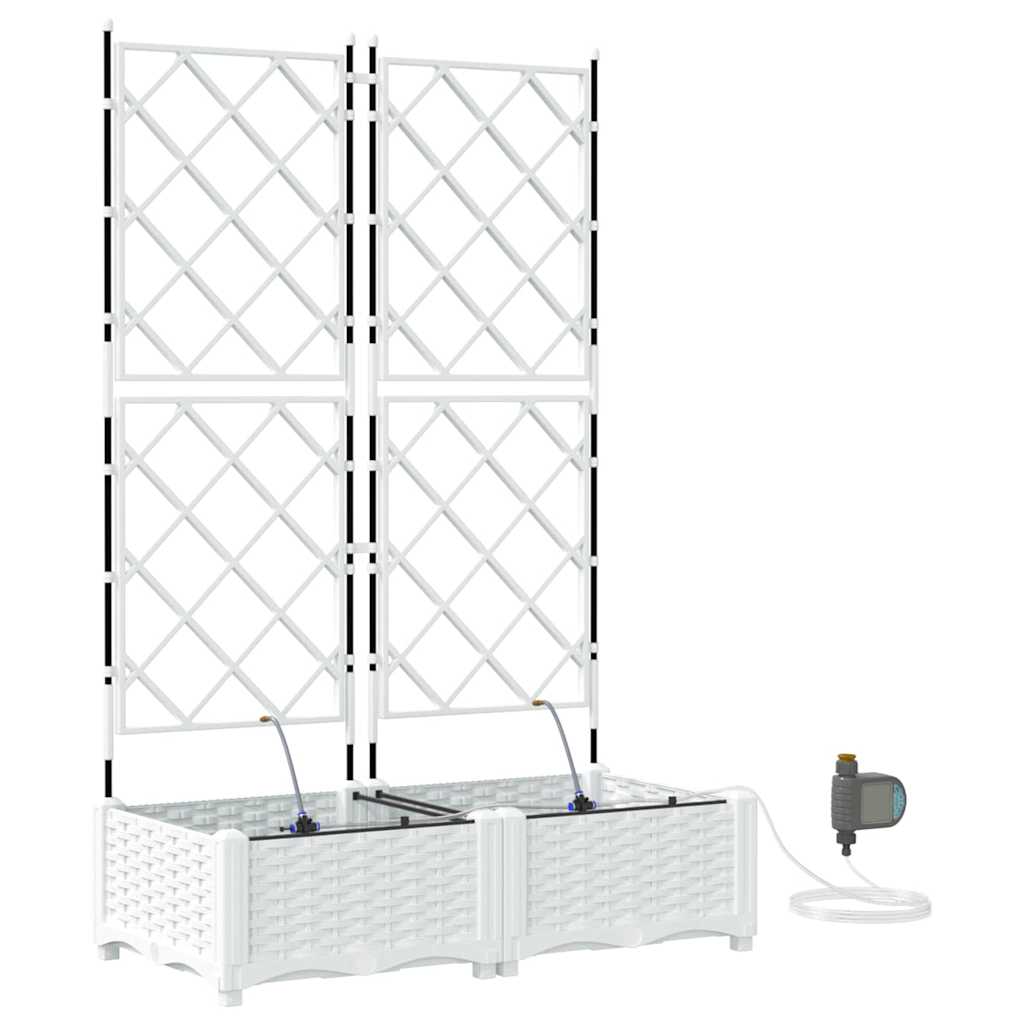 Vidaxl tuin bloempot 2 pcs wit staal