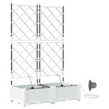 Vidaxl tuin bloempot 2 pcs wit staal