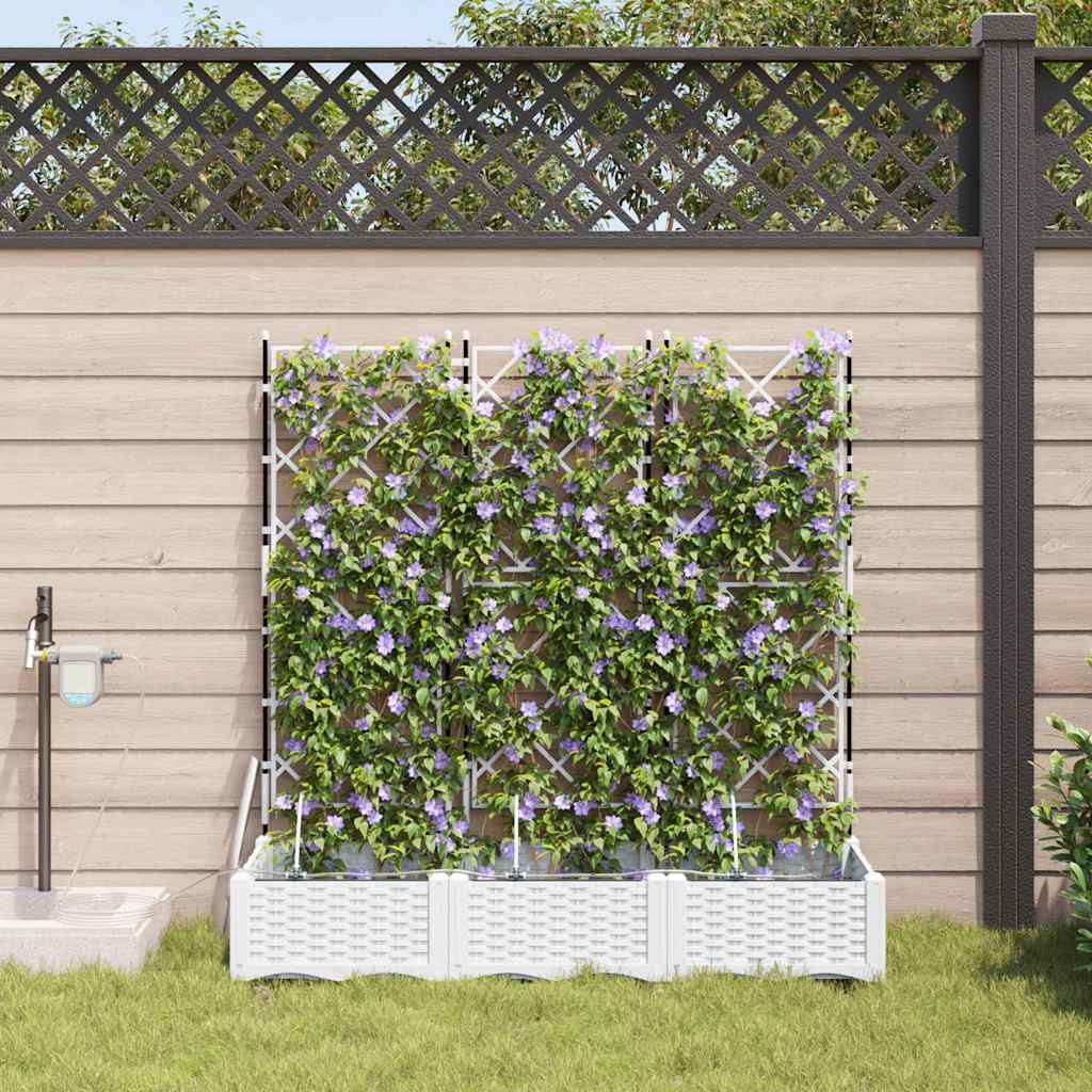 Vidaxl tuin bloempot 3 pcs wit staal