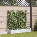 Vidaxl tuin bloempot 3 pcs wit staal