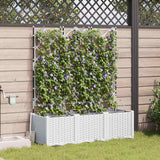 Vidaxl tuin bloempot 3 pcs wit staal