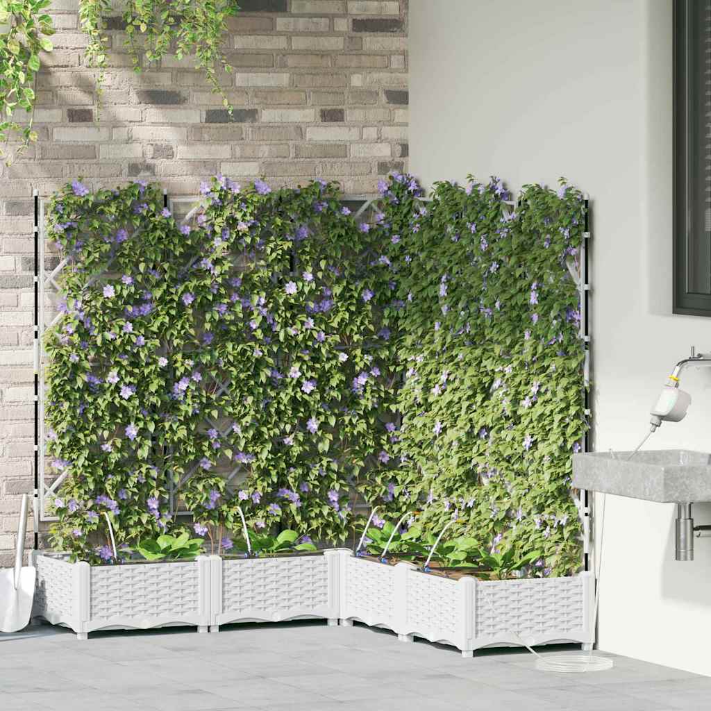 Vidaxl tuin bloempot 5 pcs wit staal