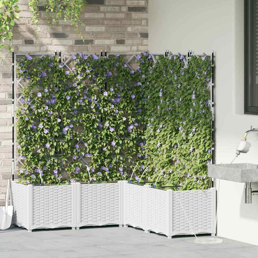 Vidaxl tuin bloempot 5 pcs wit staal