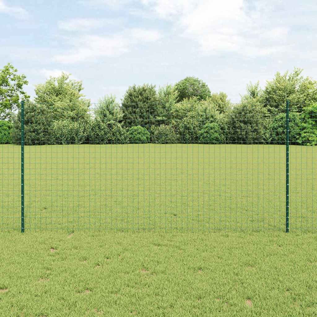 Vidaxl afrasteringspaal 5 pcs groen 120 cm staal