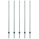 Vidaxl afrasteringspaal 5 pcs groen 160 cm staal