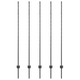 Vidaxl afrasteringspaal 5 pcs grijs 150 cm staal