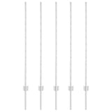 Vidaxl afrasteringspaal 5 pcs zilver 120 cm staal