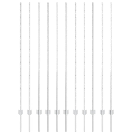 Vidaxl afrasteringspaal 11 pcs zilver 150 cm staal