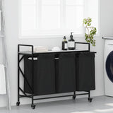 Vidaxl wasmand 3 vakken met planken grijs sonoma eiken