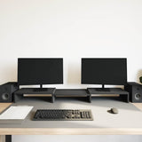 Vidaxl monitorstandaard verhoger verstelbaar zwart eiken 80x24x10,5 cm