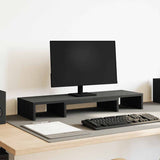 Vidaxl monitorstandaard verhoger verstelbaar zwart eiken 80x24x10,5 cm