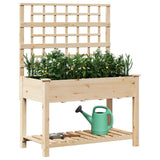 Vidaxl tuin bloempot beige 115 x 60,5 x 153 cm massief vurenhout