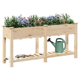 Vidaxl tuin bloempot beige 161,5 x 45 x 76,5 cm massief vurenhout
