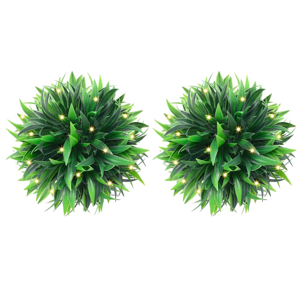 Vidaxl kunstbuxusballen met led-verlichting 2 st 20 cm groen