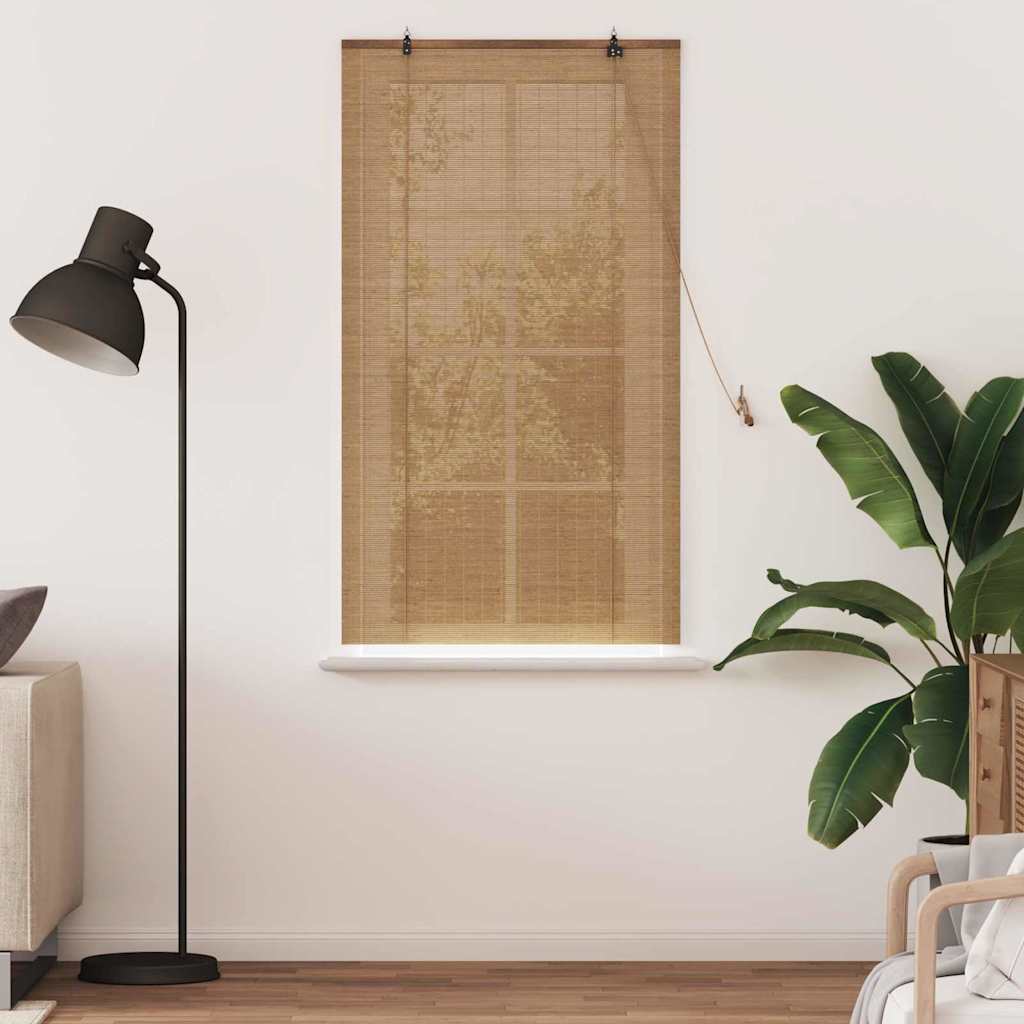 Vidaxl rolgordijn met gordijnen bruin 80 x 160 cm bamboe