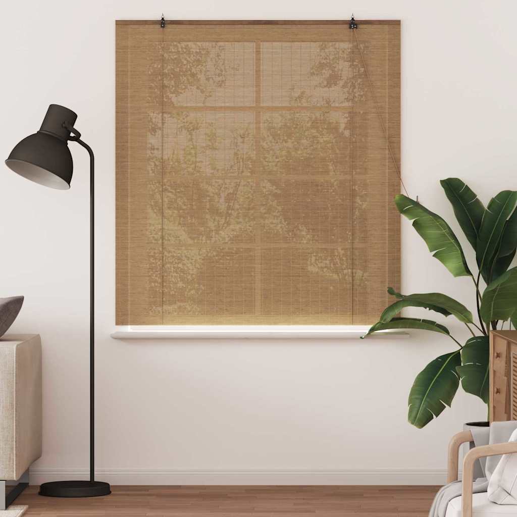Vidaxl rolgordijn met gordijnen bruin 150 x 160 cm bamboe