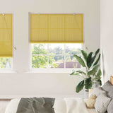 Vidaxl rolgordijn met gordijnen geel 150 x 220 cm bamboe