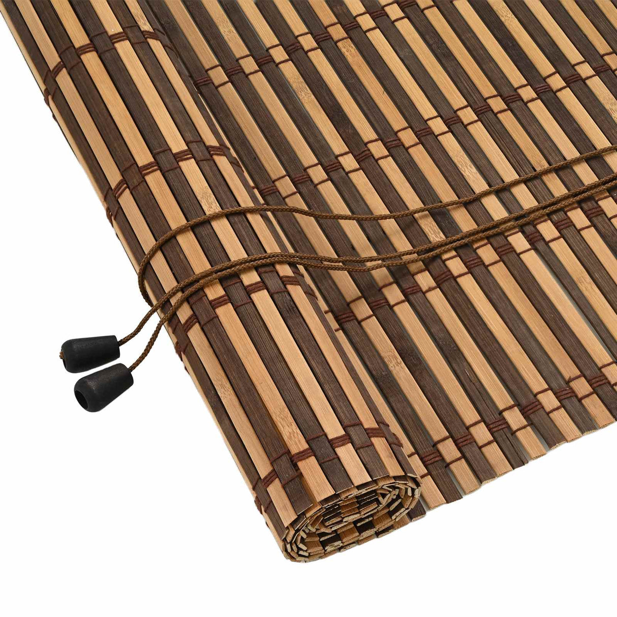 Vidaxl rolgordijn met gordijnen bruin 60 x 220 cm bamboe