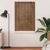 Vidaxl rolgordijn met gordijnen bruin 80 x 160 cm bamboe