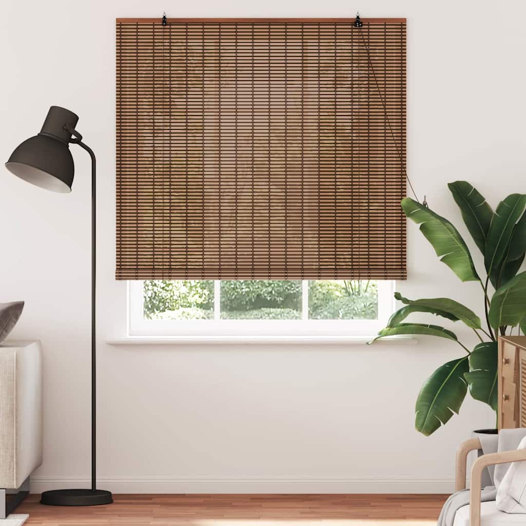 Vidaxl rolgordijn met gordijnen bruin 150 x 220 cm bamboe