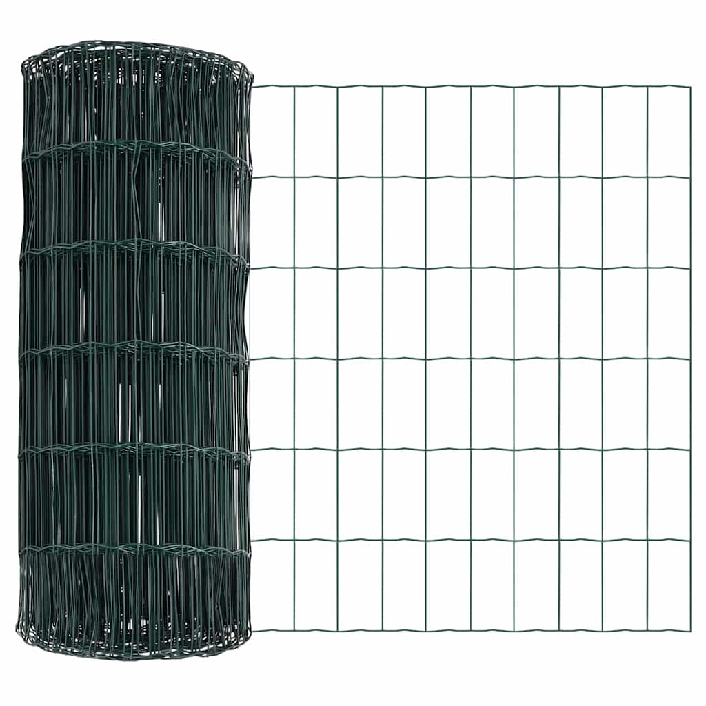Vidaxl euro hek groen 0,8 x 25 m pvc-gecoat ijzer