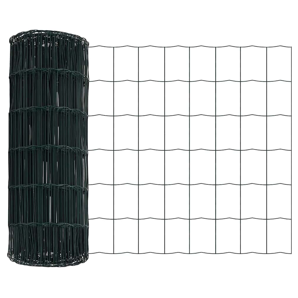 Vidaxl euro hek groen 0,8 x 25 m pvc-gecoat ijzer