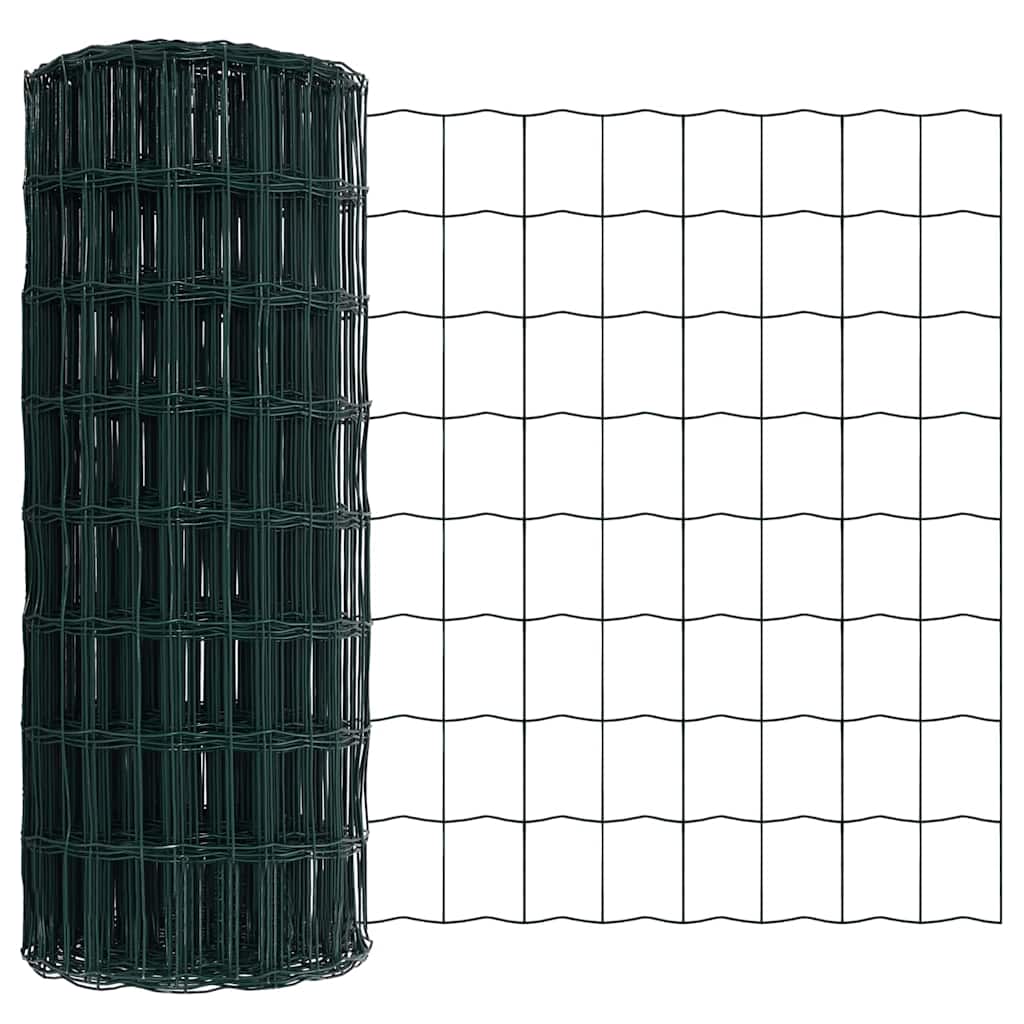 Vidaxl euro hek groen 0,6 x 50 m pvc-gecoat ijzer