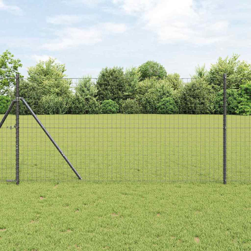 Vidaxl euro hek grijs 1,2 x 10 m pvc-gecoat ijzer