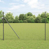 Vidaxl euro hek grijs 1,5 x 10 m pvc-gecoat ijzer