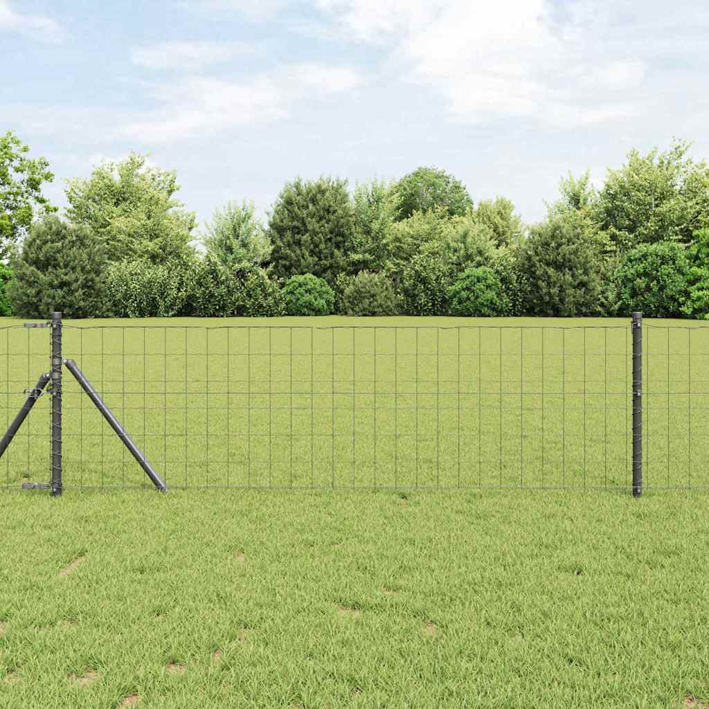 Vidaxl euro hek grijs 0,4 x 10 m pvc-gecoat ijzer