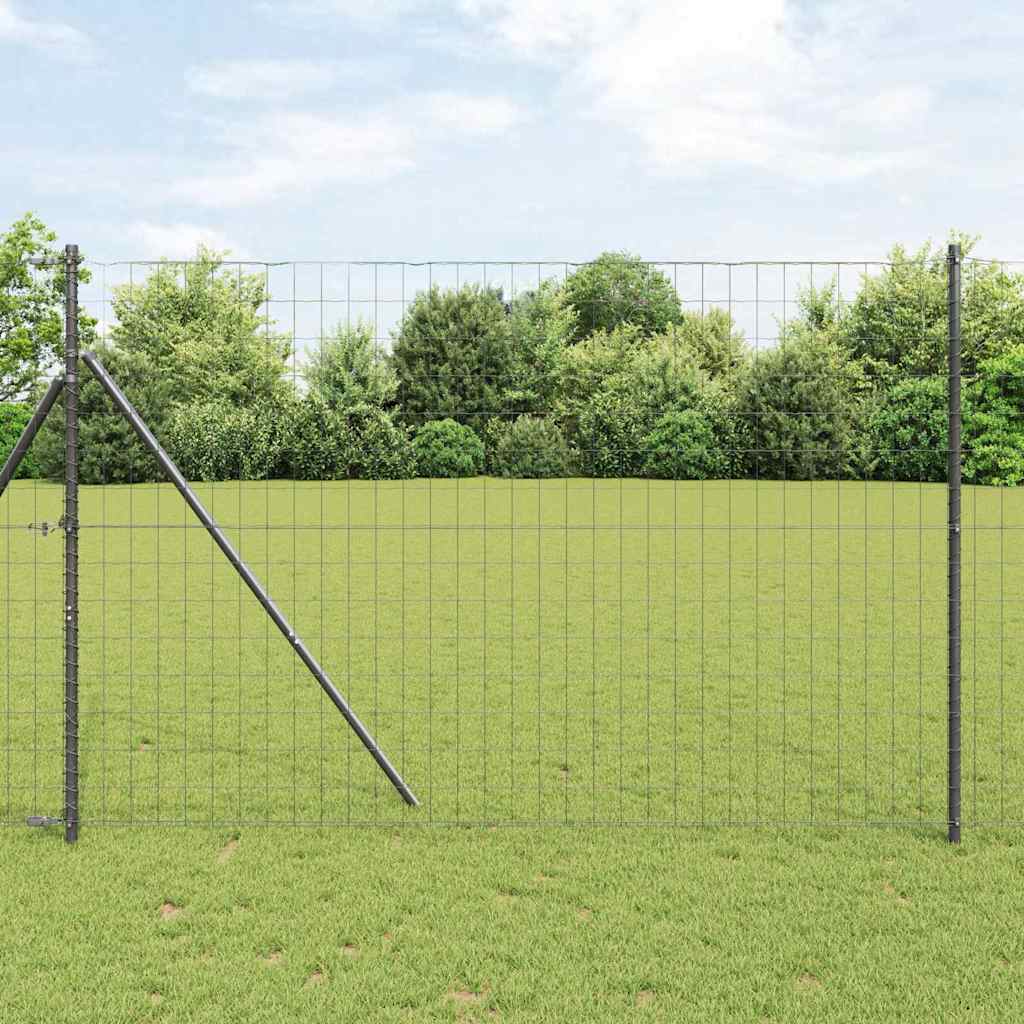 Vidaxl euro hek grijs 1.5 x 10 m pvc-gecoat ijzer