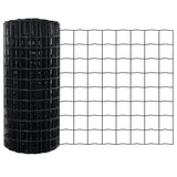 Vidaxl euro hek grijs 0,8 x 25 m pvc-gecoat ijzer