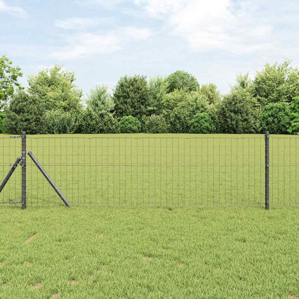 Vidaxl euro hek grijs 0.6 x 25 m pvc-gecoat ijzer