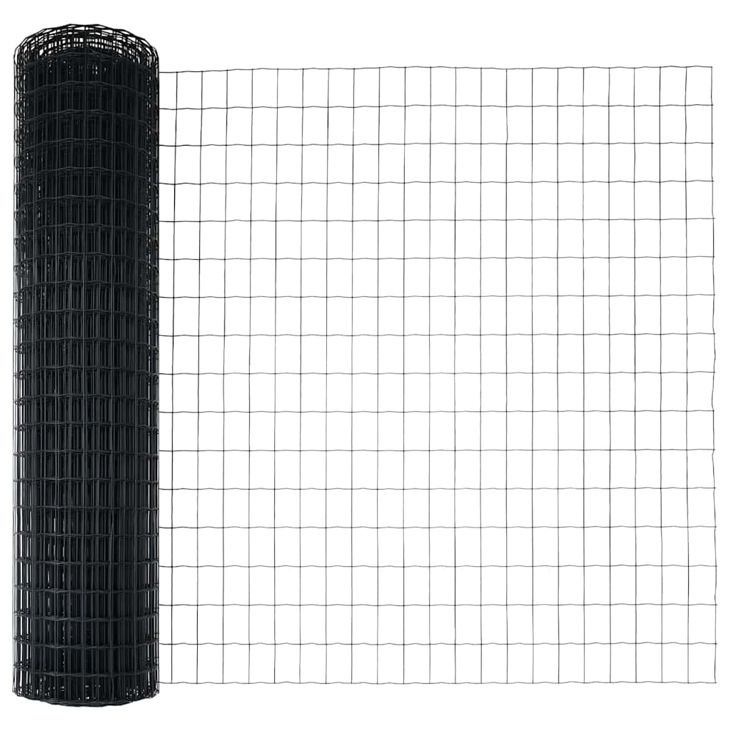 Vidaxl euro hek grijs 1 x 25 m pvc-gecoat ijzer