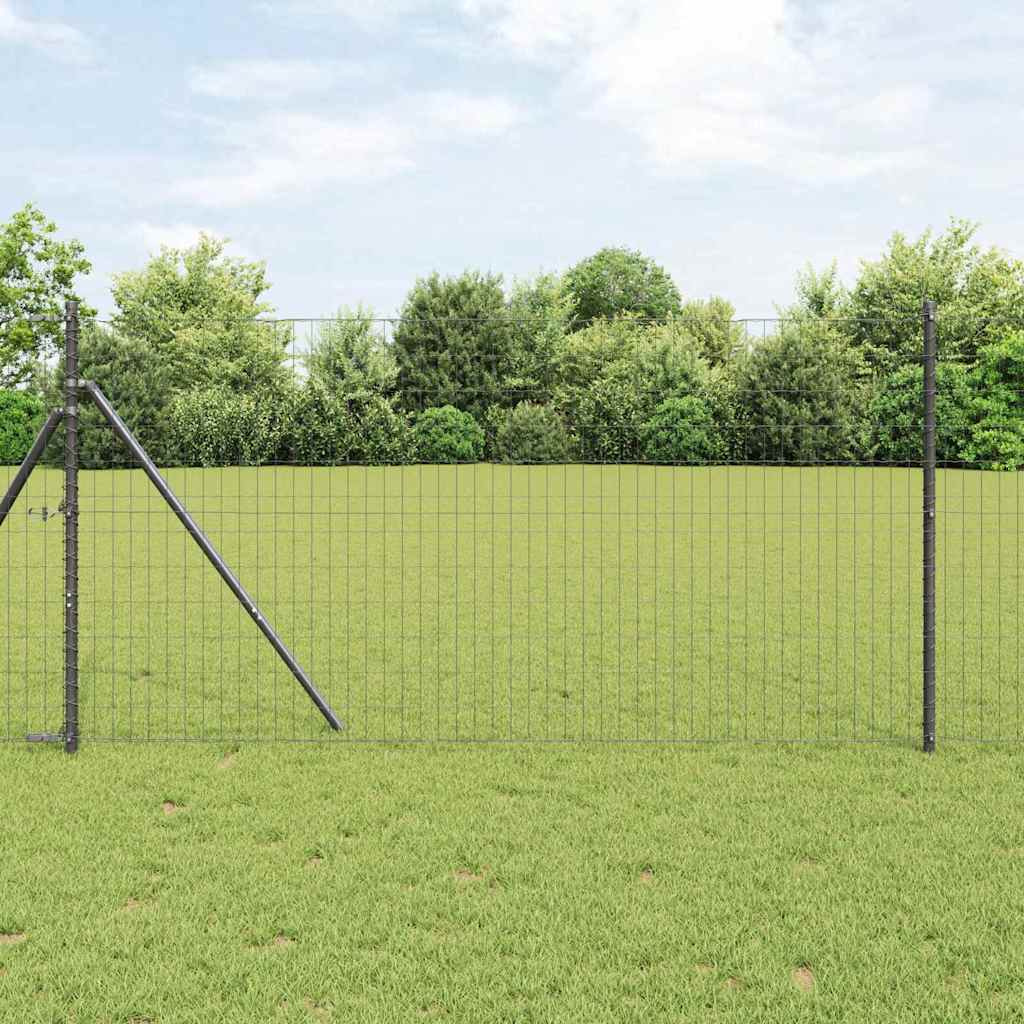 Vidaxl euro hek grijs 1,2 x 25 m pvc-gecoat ijzer