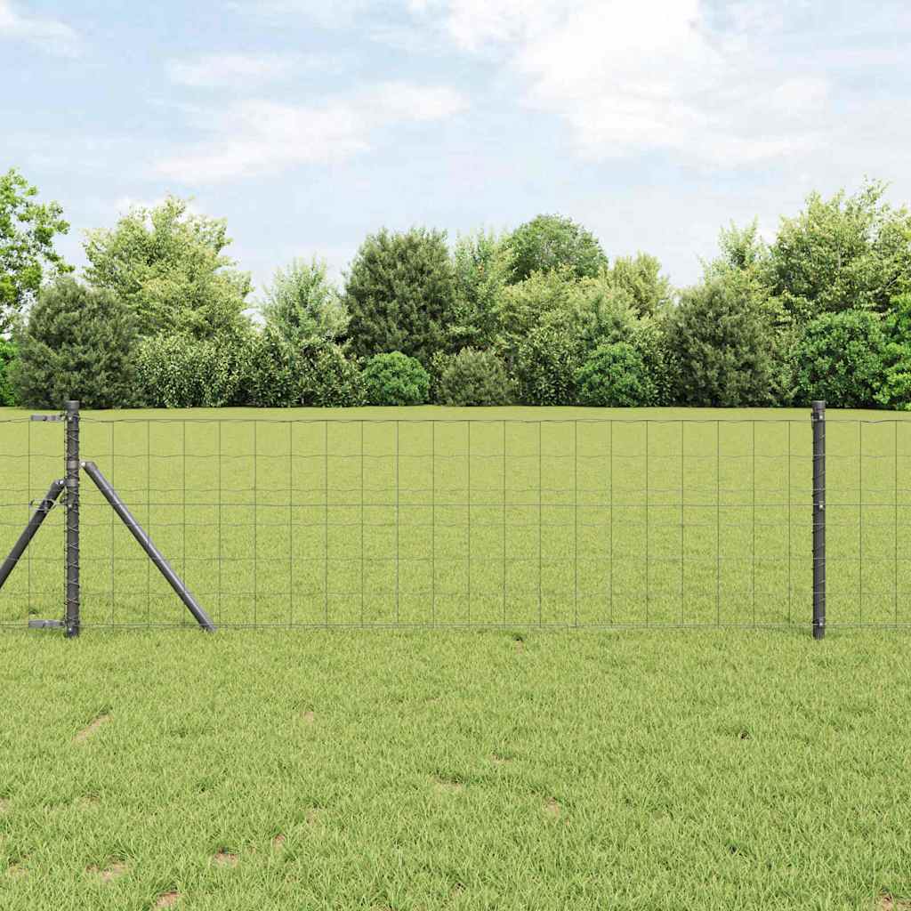 Vidaxl euro hek grijs 0,6 x 25 m pvc-gecoat ijzer