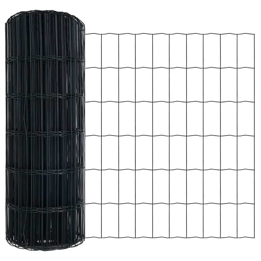 Vidaxl euro hek grijs 0,6 x 50 m pvc-gecoat ijzer