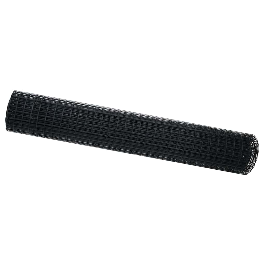 Vidaxl euro hek zwart 1,6 x 10 m pvc-gecoat ijzer