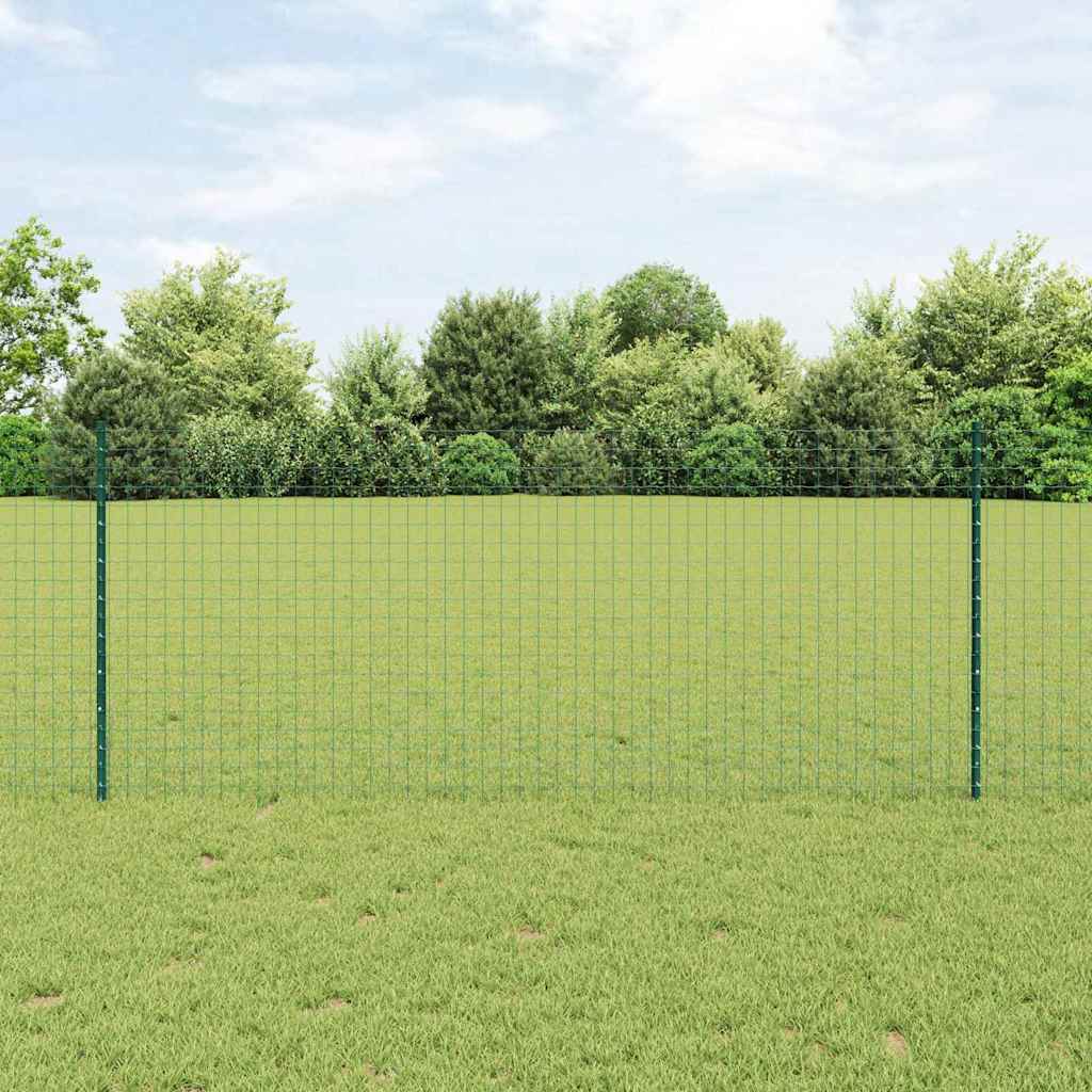 Vidaxl hek met paal groen 1 x 10 m staal en pvc