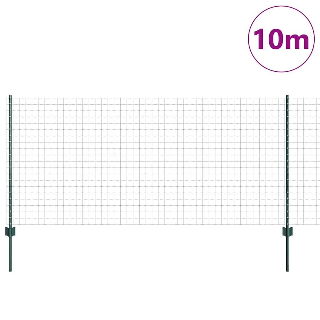 Vidaxl hek met paal groen 1 x 10 m staal en pvc