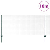 Vidaxl hek met paal groen 1 x 10 m staal en pvc