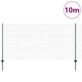 Vidaxl hek met paal groen 1,2 x 10 m staal en pvc