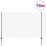 Vidaxl hek met paal groen 1,5 x 10 m staal en pvc