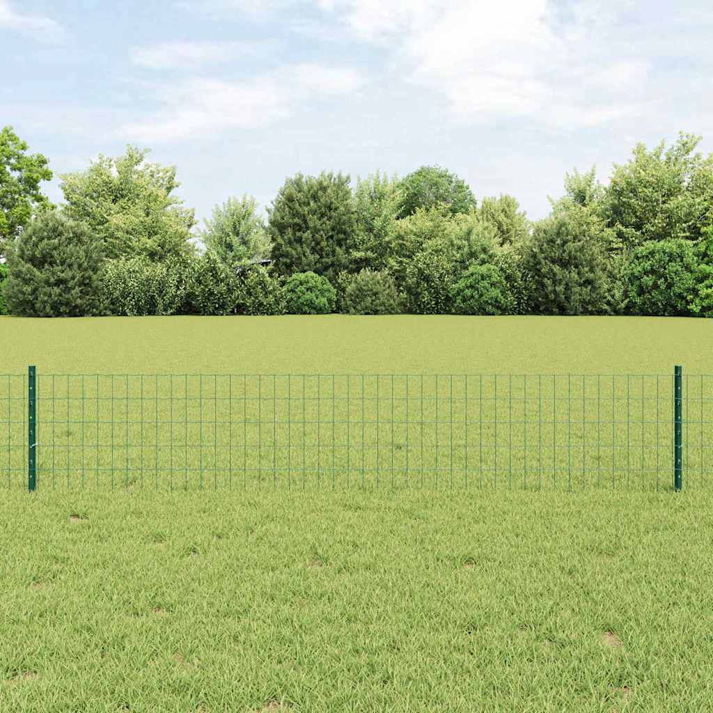 Vidaxl hek met paal groen 0,4 x 10 m staal en pvc