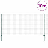 Vidaxl hek met paal groen 1,2 x 10 m staal en pvc