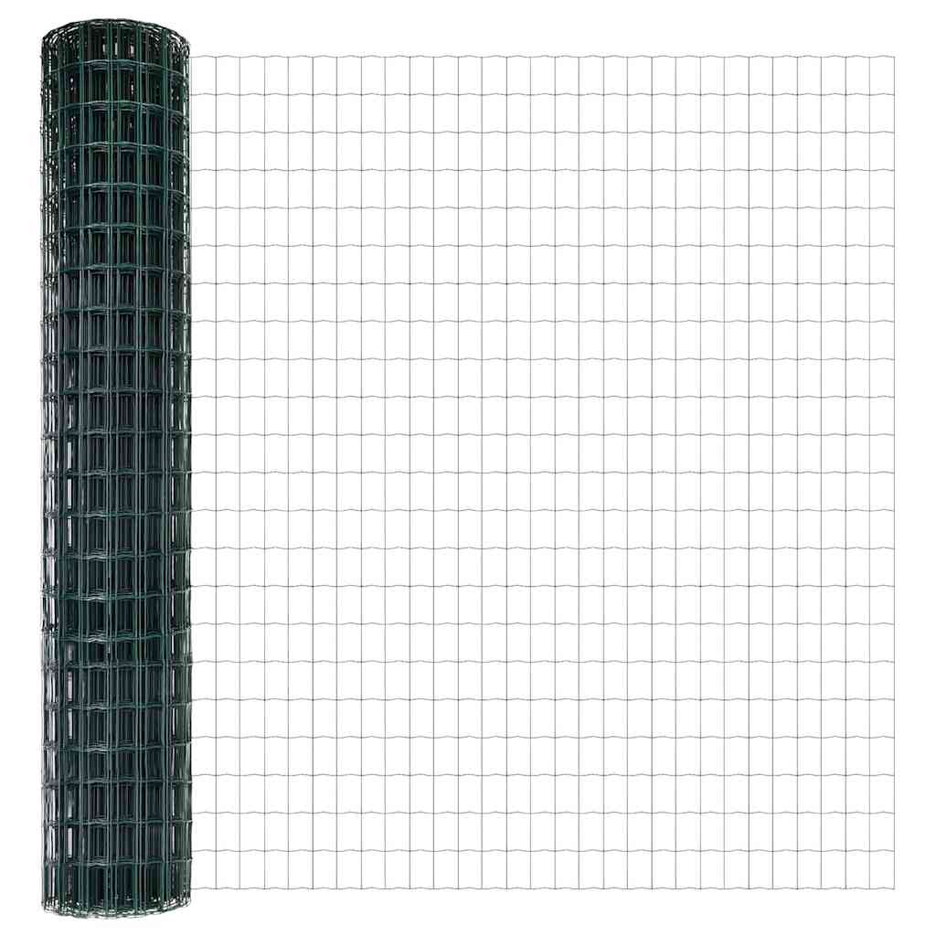 Vidaxl hek met paal groen 1,6 x 10 m staal en pvc