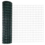 Vidaxl hek met paal groen 1 x 10 m staal en pvc